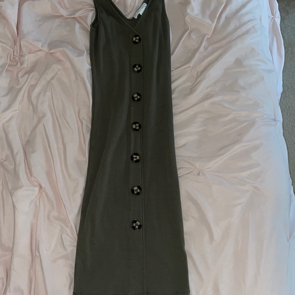 Planet gold long green body dress!